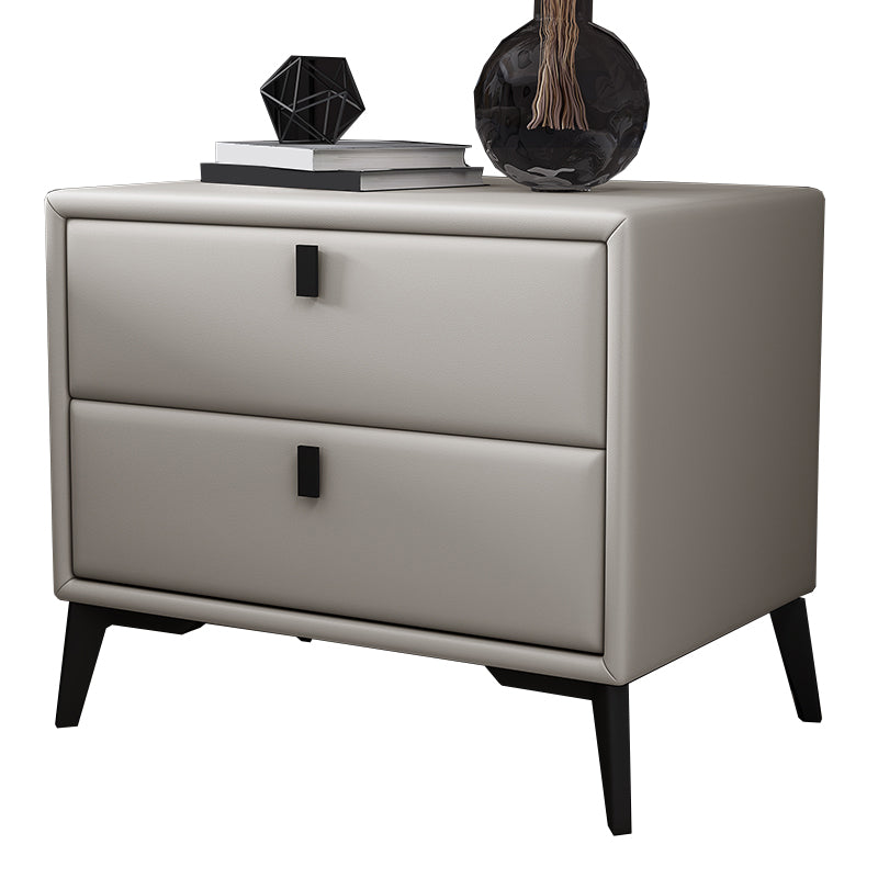 Leather Accent Table Nightstand Modern Nightstand for Bedroom