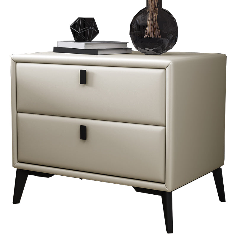 Leather Accent Table Nightstand Modern Nightstand for Bedroom