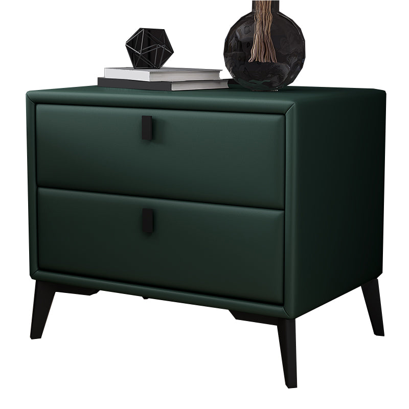 Leather Accent Table Nightstand Modern Nightstand for Bedroom