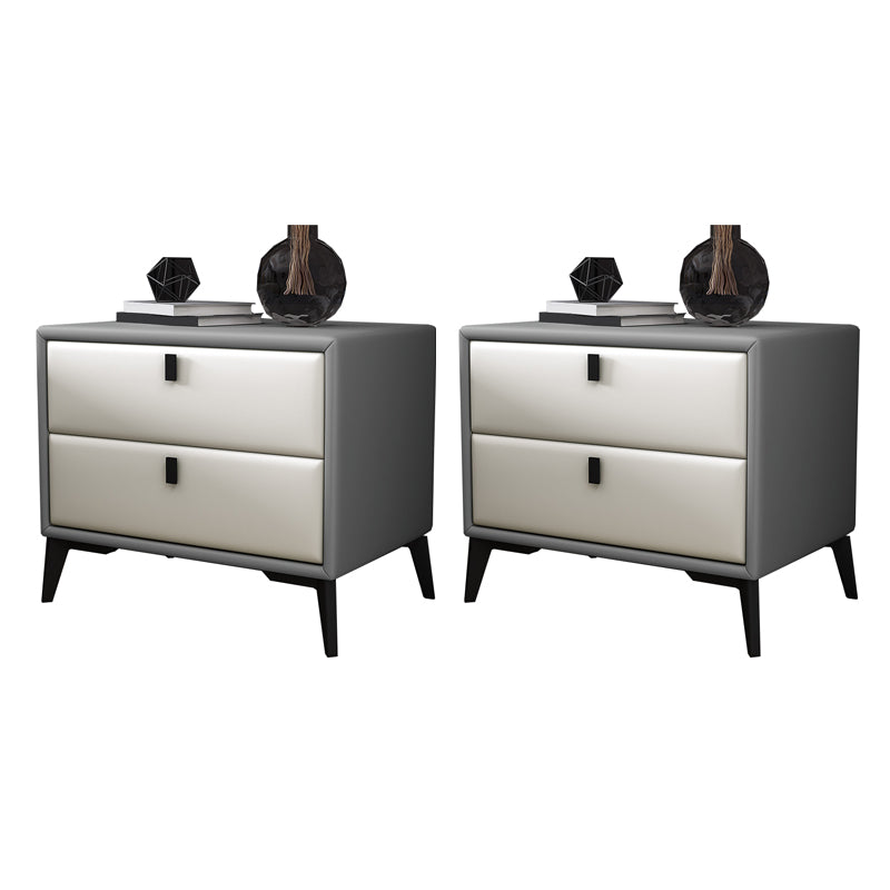 Leather Accent Table Nightstand Modern Nightstand for Bedroom