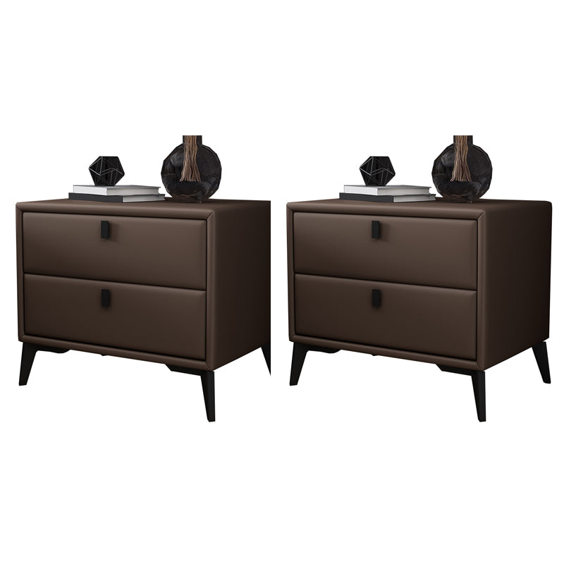 Leather Accent Table Nightstand Modern Nightstand for Bedroom