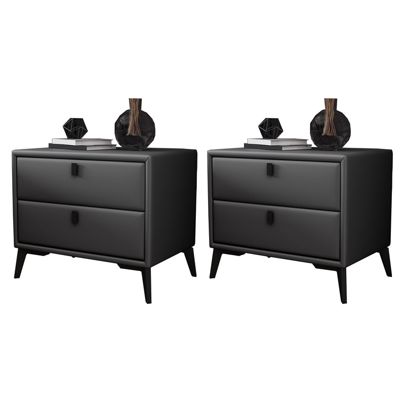 Leather Accent Table Nightstand Modern Nightstand for Bedroom