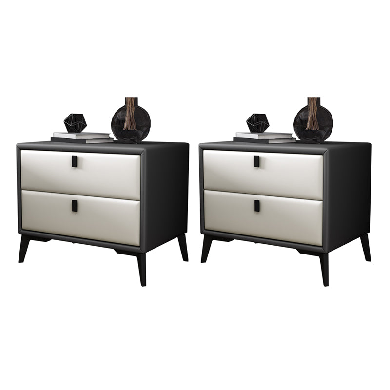 Leather Accent Table Nightstand Modern Nightstand for Bedroom