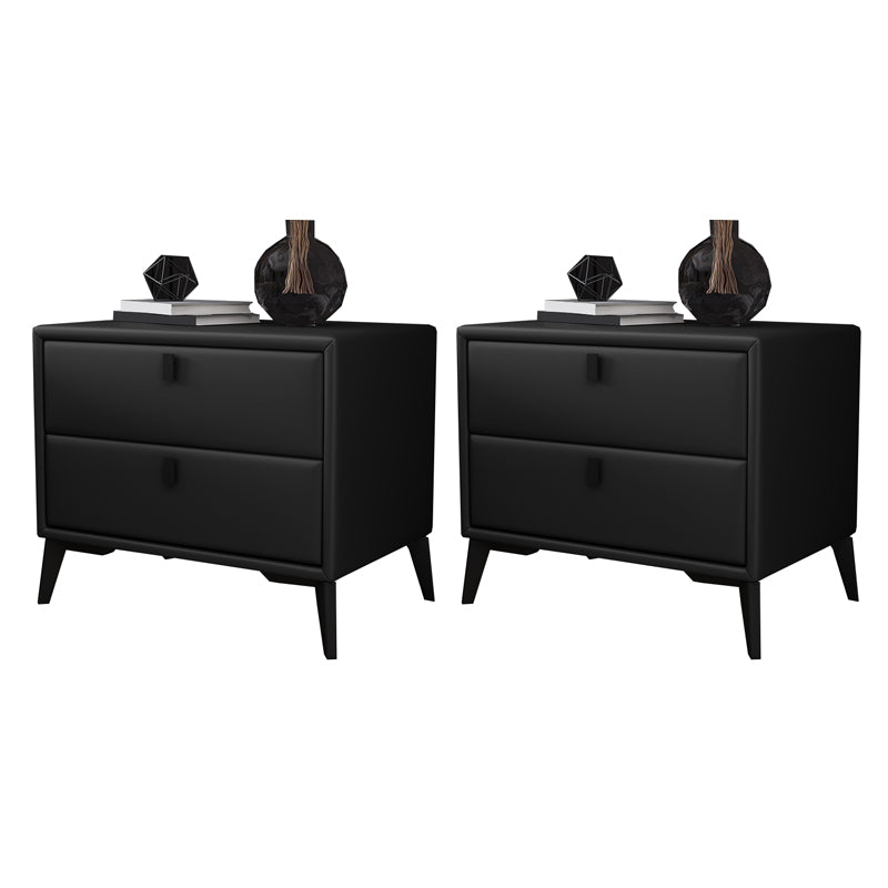 Leather Accent Table Nightstand Modern Nightstand for Bedroom