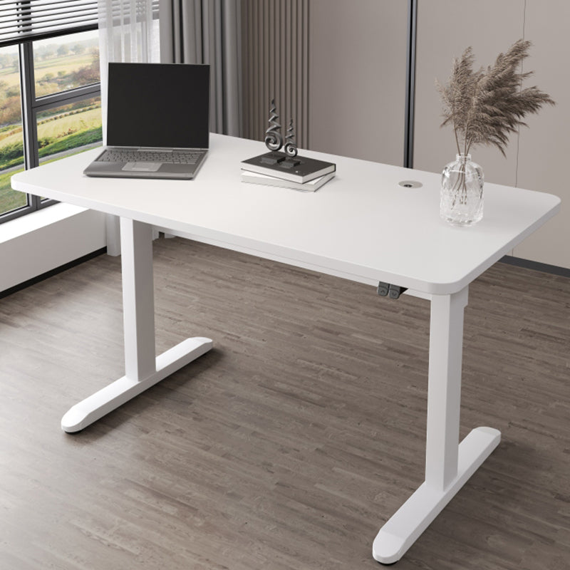 Electric Height Adjustment Computer Desk Steel Legs T-Shape Base Office Desk