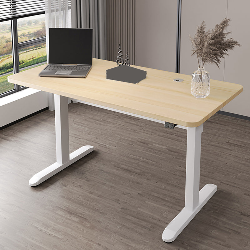 Electric Height Adjustment Computer Desk Steel Legs T-Shape Base Office Desk