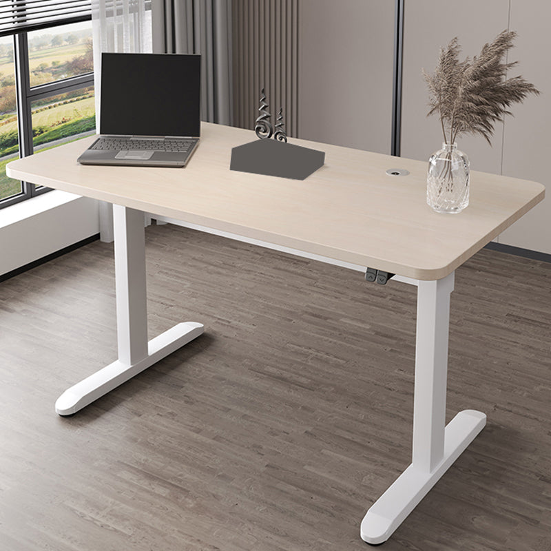 Electric Height Adjustment Computer Desk Steel Legs T-Shape Base Office Desk