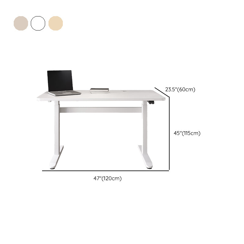 Electric Height Adjustment Computer Desk Steel Legs T-Shape Base Office Desk