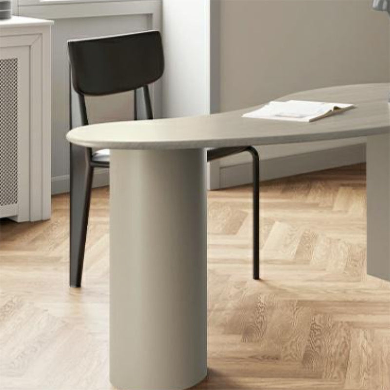 Free Form Shaped Office Laptop Table Wood Writing Desk in Grey/Black/White