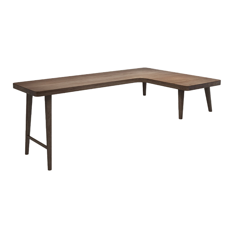 Wood Office Desk Modern Style L-Shaped Writing Desk in Brown