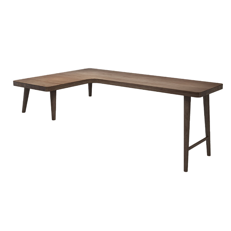 Wood Office Desk Modern Style L-Shaped Writing Desk in Brown