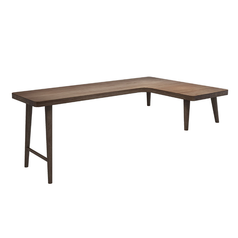 Wood Office Desk Modern Style L-Shaped Writing Desk in Brown