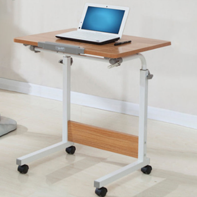 Contemporary Writing Desk Wooden Standing Desk with Caster Wheel