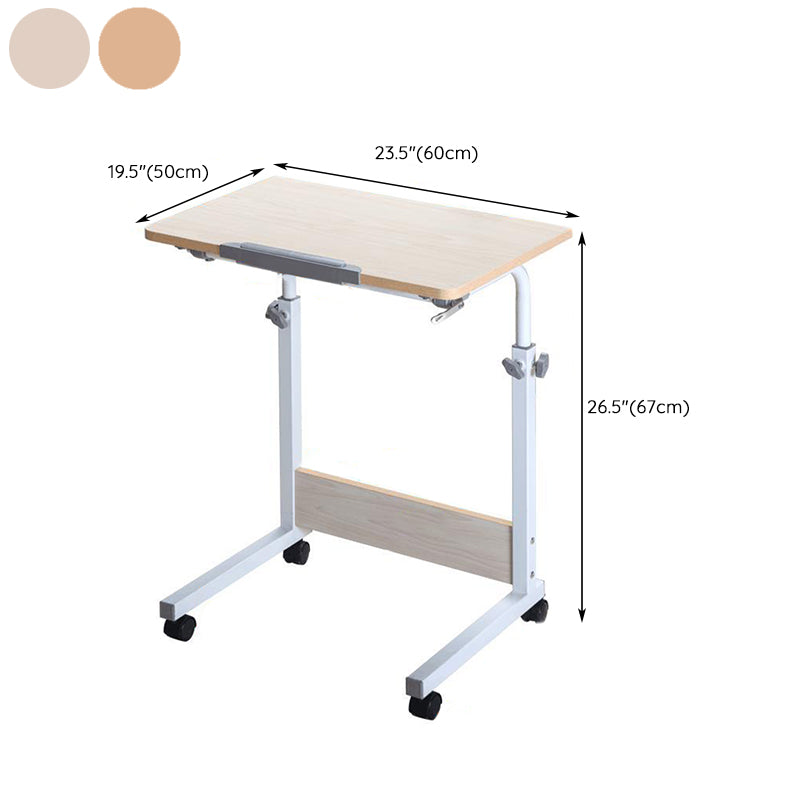 Contemporary Writing Desk Wooden Standing Desk with Caster Wheel