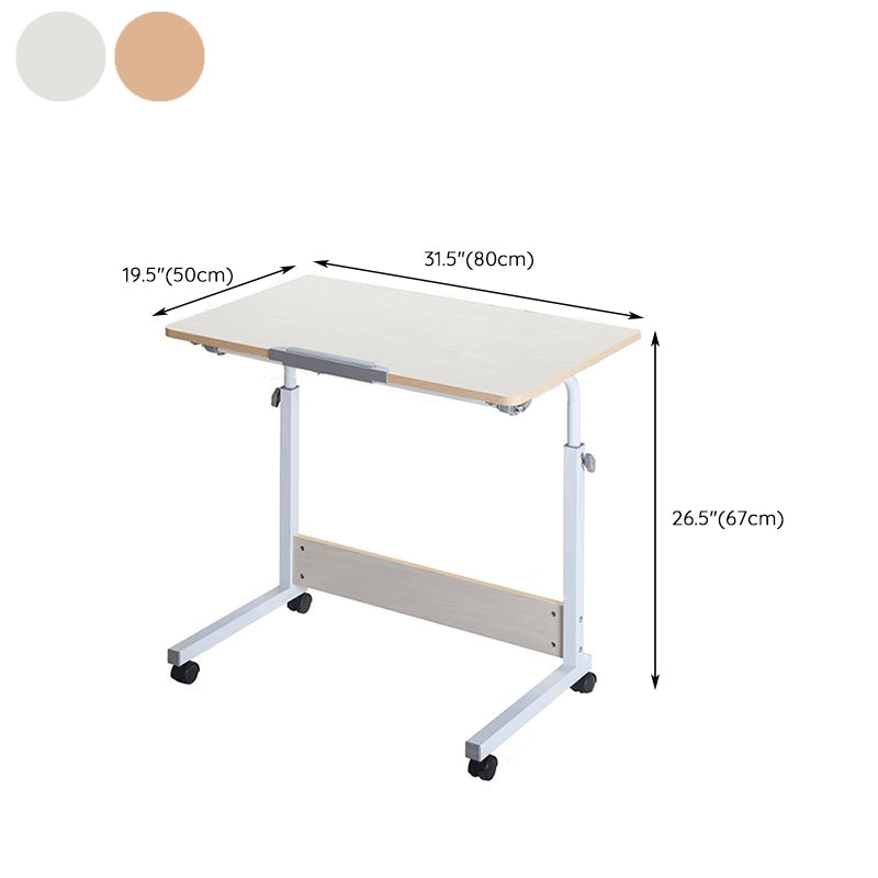 Contemporary Writing Desk Wooden Standing Desk with Caster Wheel