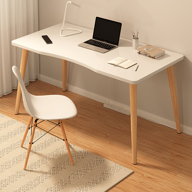 Simple Style Dormitory Writing Desk Wooden Legs Parsons Computer Desk