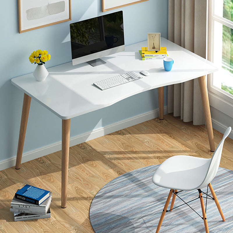 Simple Style Dormitory Writing Desk Wooden Legs Parsons Computer Desk