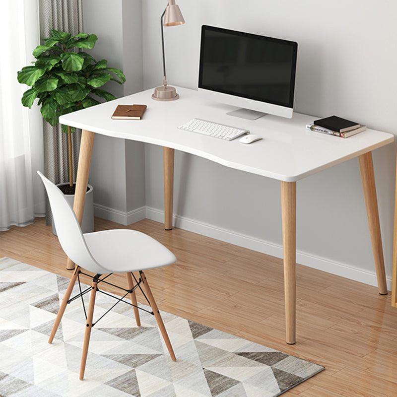 Simple Style Dormitory Writing Desk Wooden Legs Parsons Computer Desk