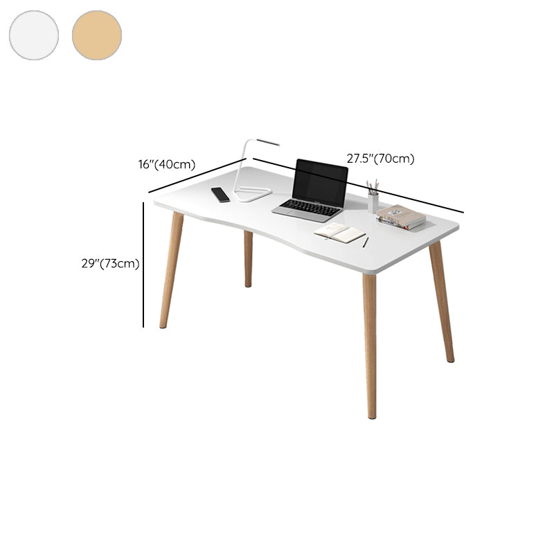 Simple Style Dormitory Writing Desk Wooden Legs Parsons Computer Desk