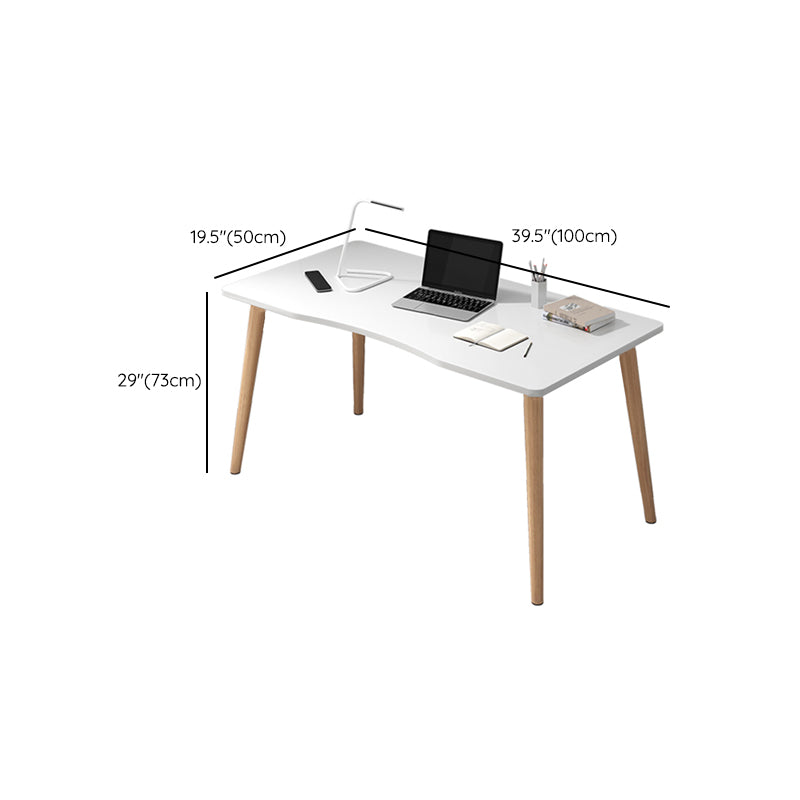 Simple Style Dormitory Writing Desk Wooden Legs Parsons Computer Desk