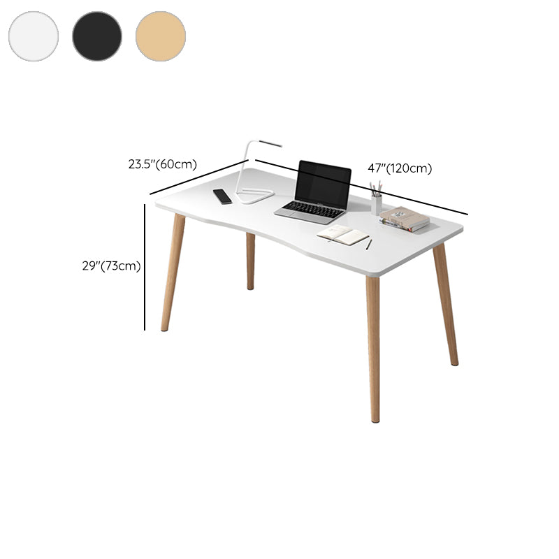 Simple Style Dormitory Writing Desk Wooden Legs Parsons Computer Desk