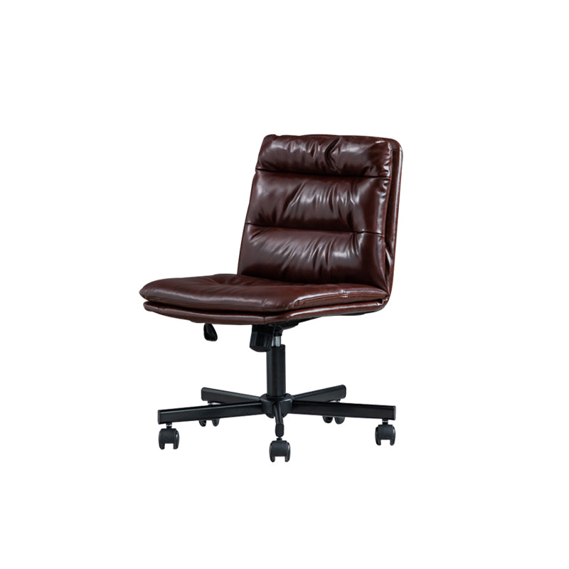 Armless Office Chair Conference Chair with Wheels for Living Room Home