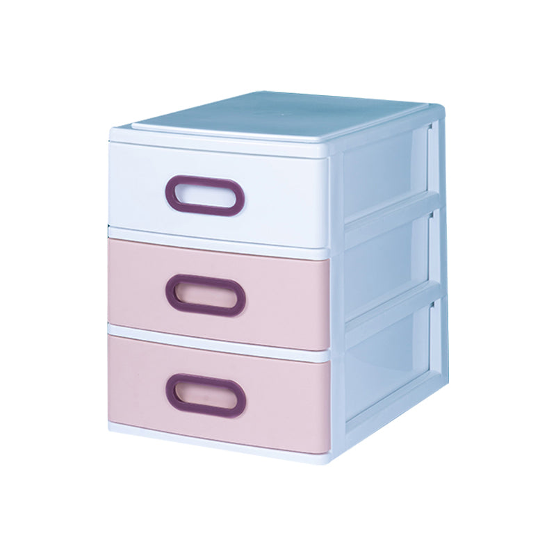 Plastic File Cabinet Vertical Color Block File Cabinet with Drawers for Home Office