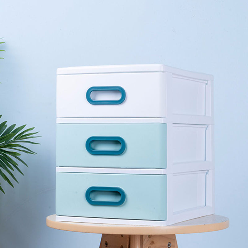 Plastic File Cabinet Vertical Color Block File Cabinet with Drawers for Home Office