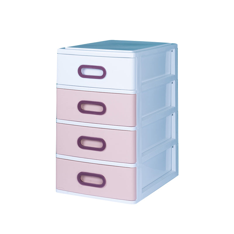 Plastic File Cabinet Vertical Color Block File Cabinet with Drawers for Home Office