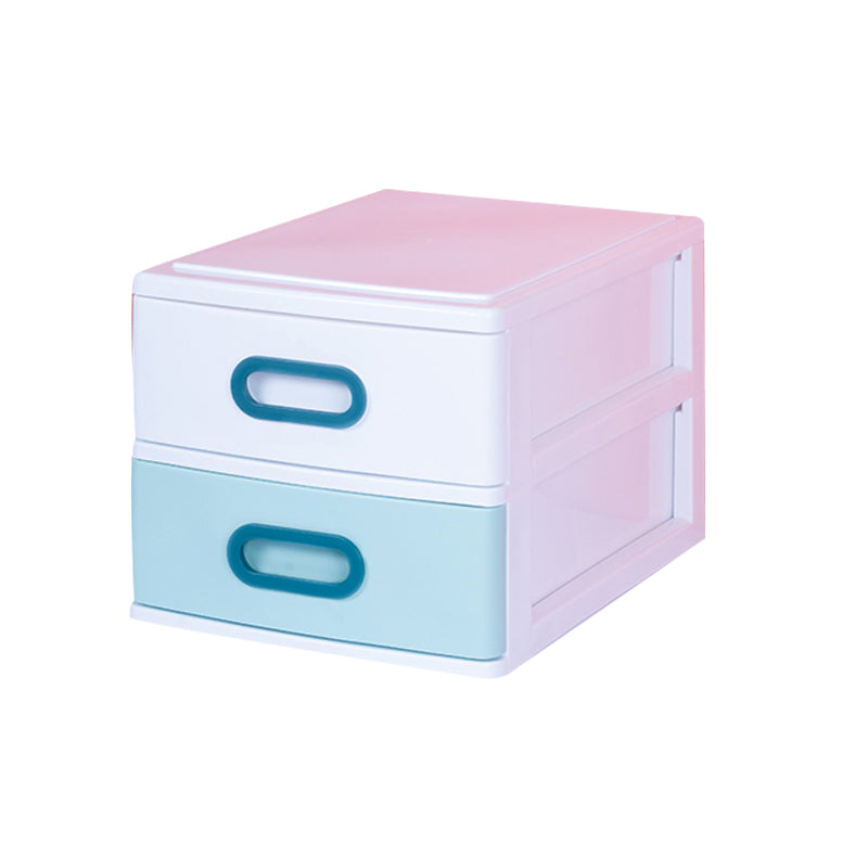 Plastic File Cabinet Vertical Color Block File Cabinet with Drawers for Home Office