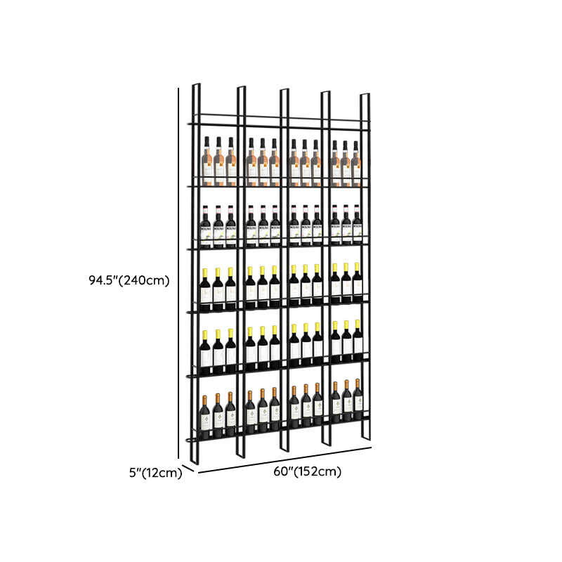 Modern Floor Wine Bottle & Glass Rack Metal Wine Rack with Wine Storage