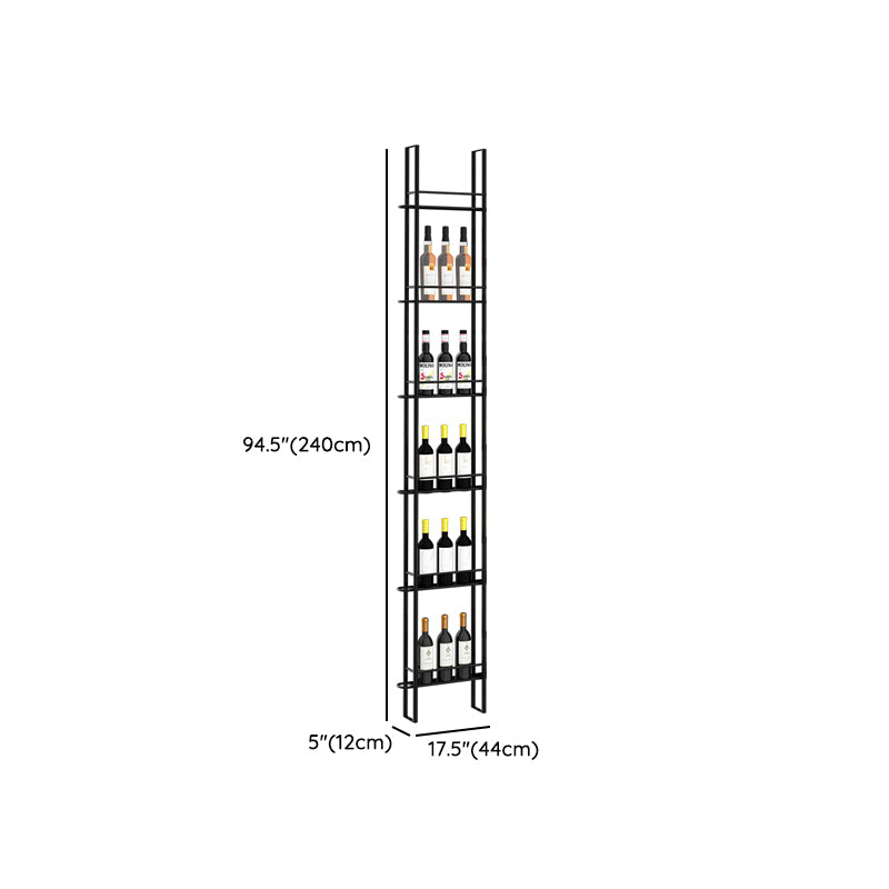 Modern Floor Wine Bottle & Glass Rack Metal Wine Rack with Wine Storage