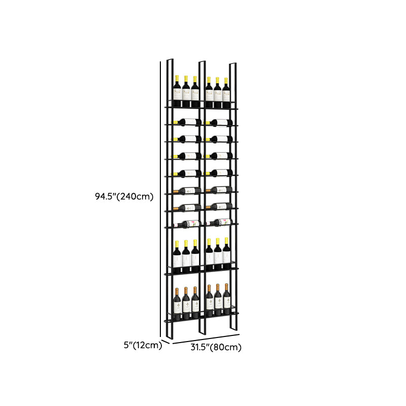 Modern Floor Wine Bottle & Glass Rack Metal Wine Rack with Wine Storage