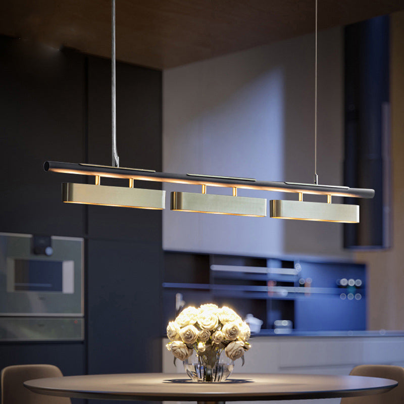 Contemporary Gold and Black Hanging Pendant Lights with Shade for Dining Room