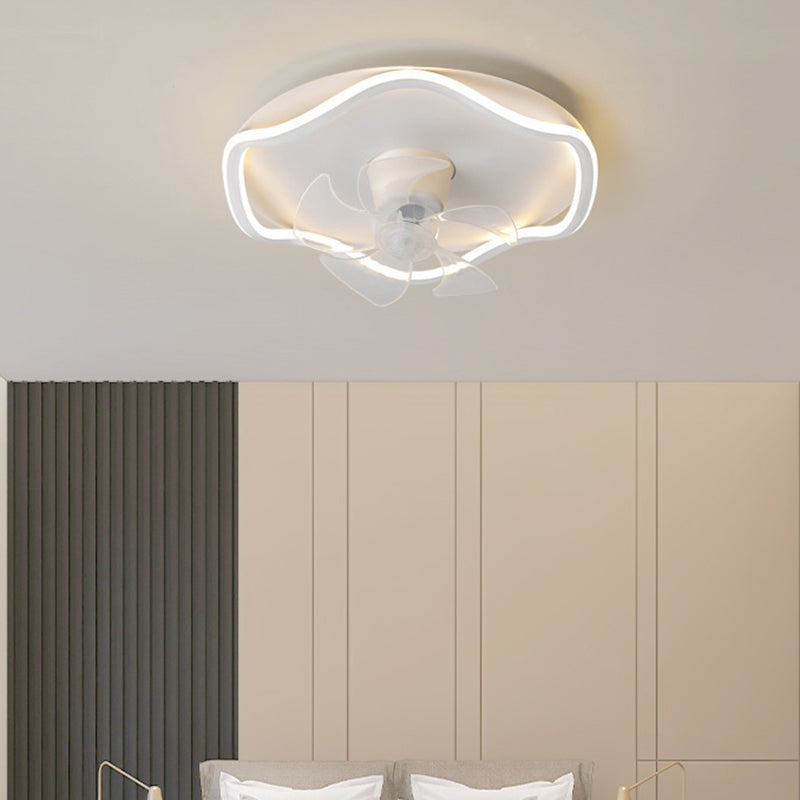 5-Blade Contemporary Ceiling Fan White/Golden Fan with Light for Dining Room