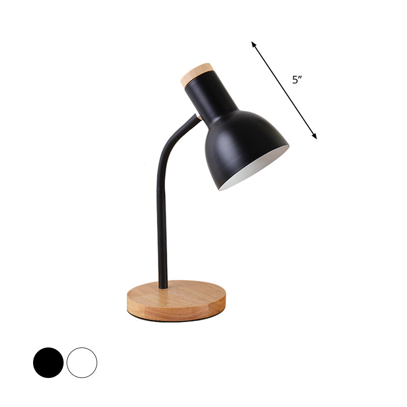 Luz de mesa de cúpula de estilo moderno 1 cabezal lámpara de mesa de pie metálica en negro/negro para sala de estudio