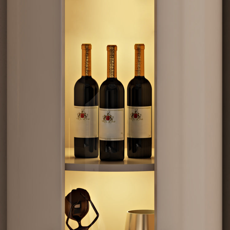 Polished Finish Home Freestanding Wine Holder with Storage Shelves