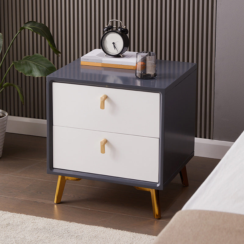 Solid Wood Bed Nightstand Modern Bedside Cabinet with Drawers