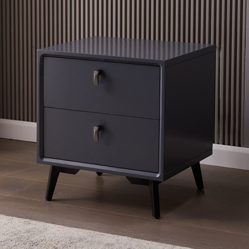 Solid Wood Bed Nightstand Modern Bedside Cabinet with Drawers