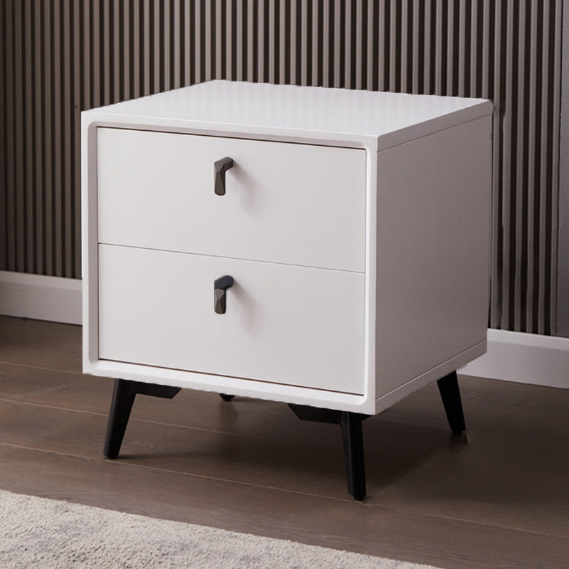 Solid Wood Bed Nightstand Modern Bedside Cabinet with Drawers