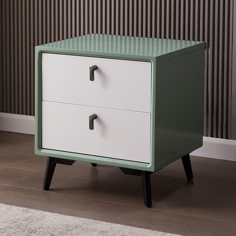 Solid Wood Bed Nightstand Modern Bedside Cabinet with Drawers