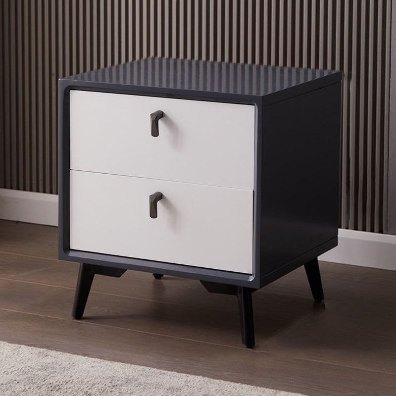 Solid Wood Bed Nightstand Modern Bedside Cabinet with Drawers