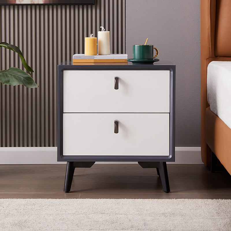 Solid Wood Bed Nightstand Modern Bedside Cabinet with Drawers