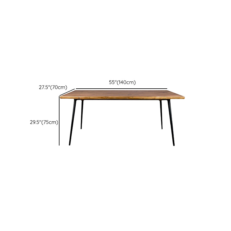 Contemporary Style Wood Office Desk Irregular Task Desk with 4 Legs for Home