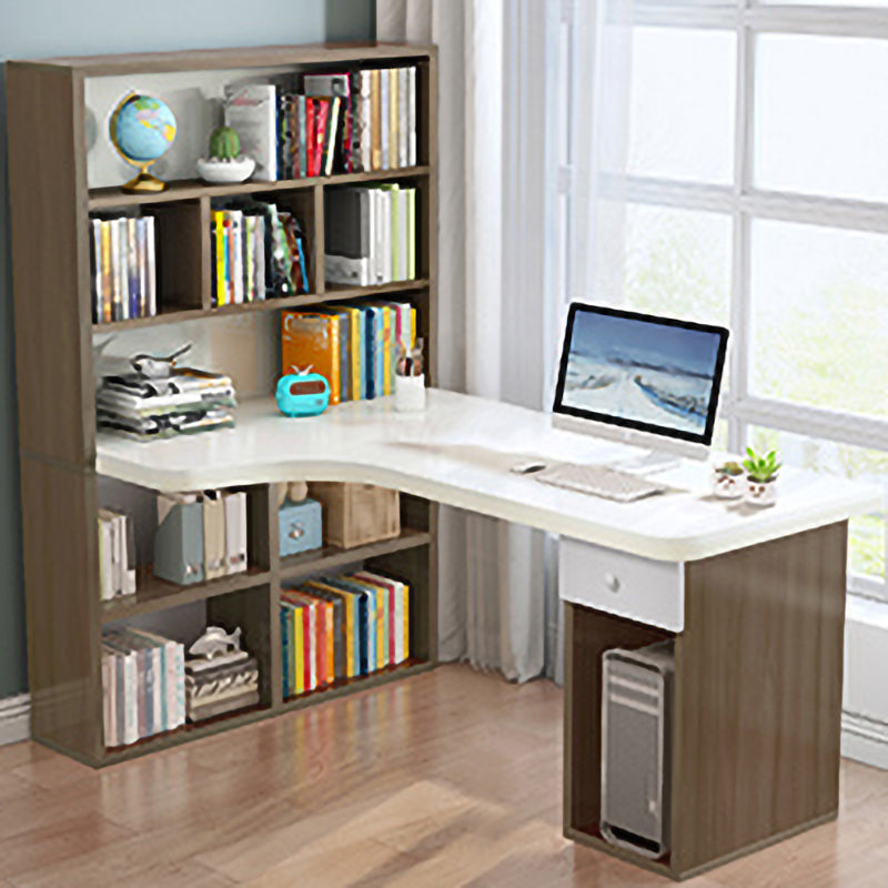 Irregular Shaped Office Laptop Table Wood Writing Desk for Home