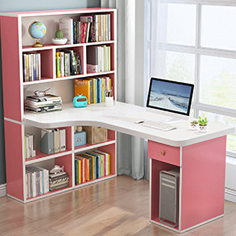 Irregular Shaped Office Laptop Table Wood Writing Desk for Home