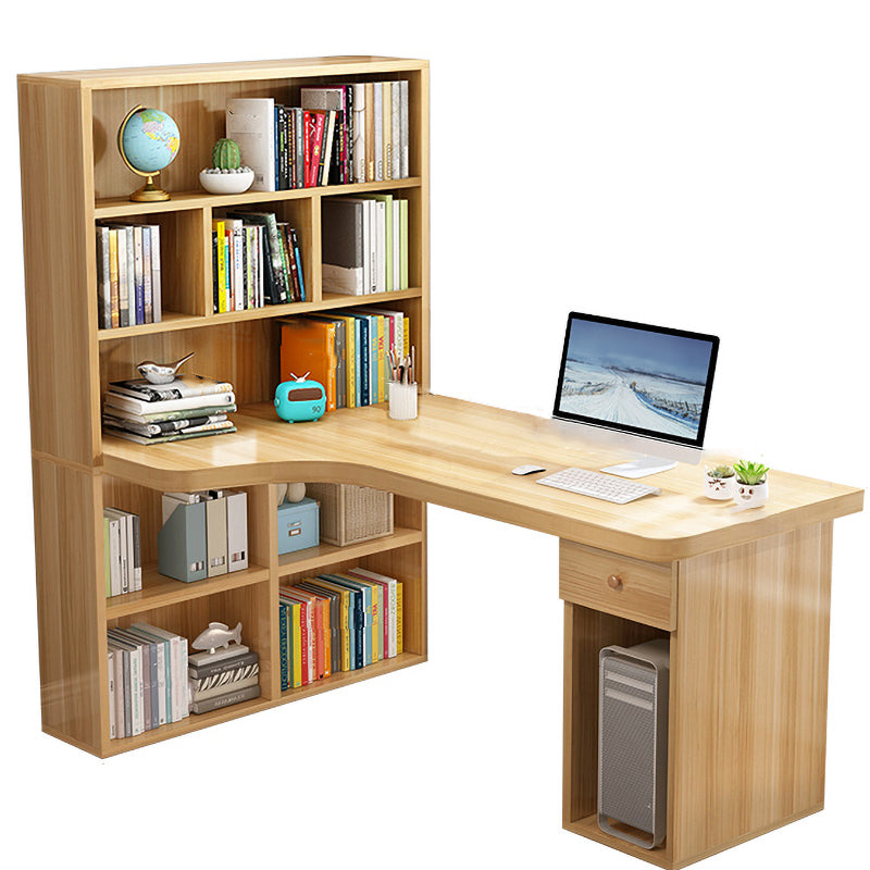 Irregular Shaped Office Laptop Table Wood Writing Desk for Home