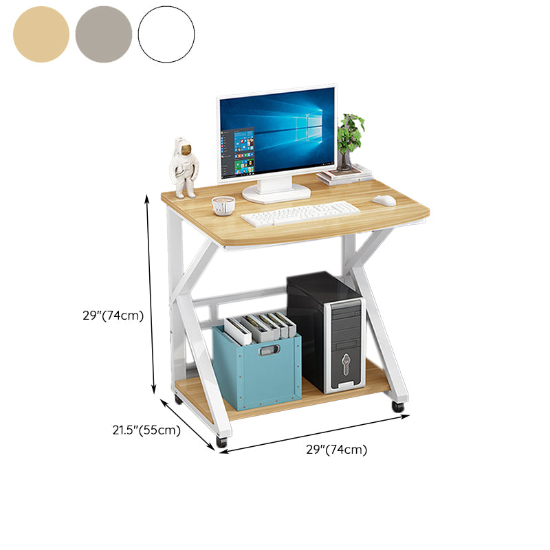 Modern Writing Desk Wooden 21" Wide Standing Desk with Caster Wheel