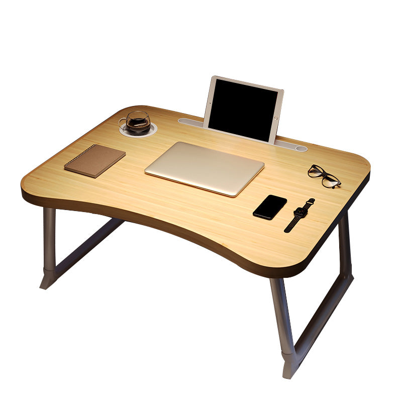 Contemporary Style Office Desk Irregular Shape Task Desk with 2 Legs for Home