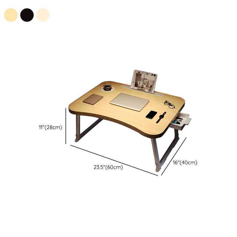 Contemporary Style Office Desk Irregular Shape Task Desk with 2 Legs for Home